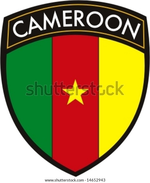 Illustration Cameroon Crest Flag Vector Green Stock Vector