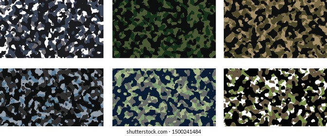 illustration camouflage set vector pattern