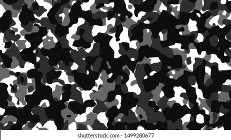 illustration camouflage vector pattern. black gray white art.