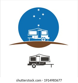 illustration of a camp atmosphere at night.