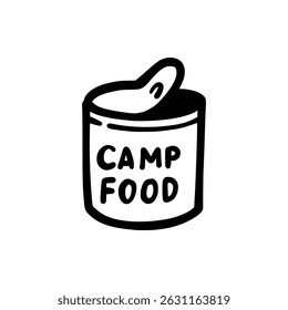 Illustration of a camp food can doodle vector design