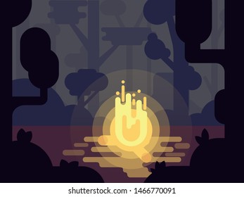 illustration of camp wood fire