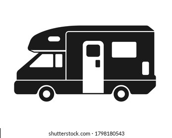 Illustration Camper Silhouette Icon Stock Vector (Royalty Free ...