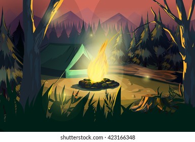 Illustration campfire 