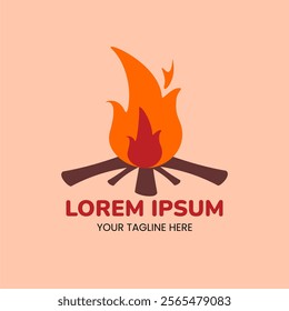 Illustration of Campfire Logo Template