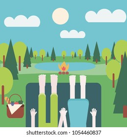 Illustration of camping