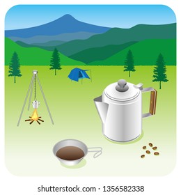 Illustration of camping
