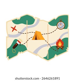 Illustration of Camping Adventure Map