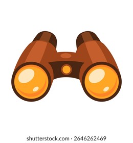 Illustration of camping brown binocular