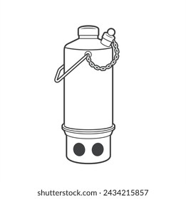 illustration of camping kettle, vector art.