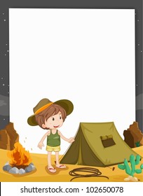 Illustration of camping on paper