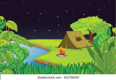 Illustration Of A Camping Site