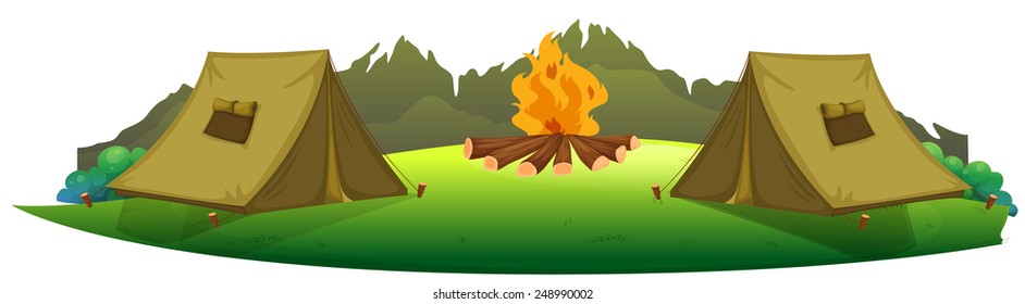 Illustration of camping site