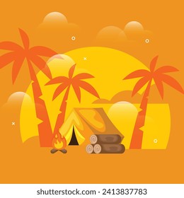 Ilustración de una tienda de campaña. Ilustración del vector