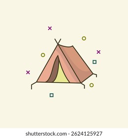 Illustration of Camping tent vector outdoor camping illustration nature mountain night holiday hiking