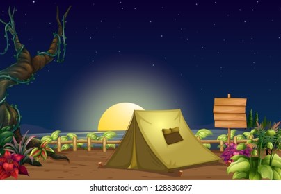 Illustration of a campsite