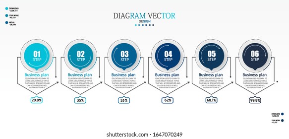illustration Can be used for process, presentations, layout, banner,info graph There are 6 steps or layers.