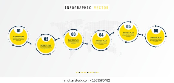 illustration Can be used for process, presentations, layout, banner,info graph There are 6 steps or layers.