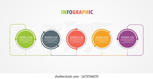 illustration Can be used for process, presentations, layout, banner,info graph There are 5 steps or layers.