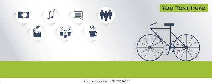 An illustration can be used for workflow layout, diagram, bicycle style, web design.