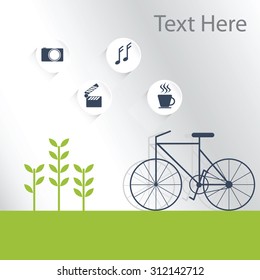 An illustration can be used for workflow layout, diagram, bicycle style, web design.