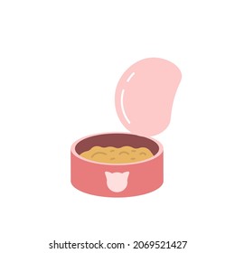 illustration of a can of cat food. pet food. flat cartoon style. vector design