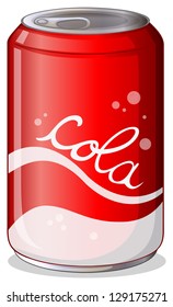 Illustration of a can of cola on a white background