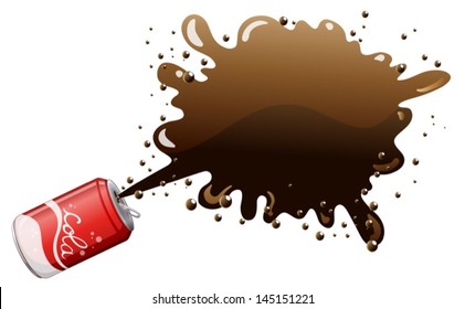 Illustration of a can of cola on a white background