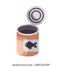 Illustration a can of sardines with fresh fish