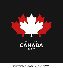 ilustración de canada day incloud flag y texto con fondo abstrak