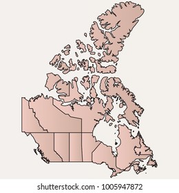 Illustration of the canada map