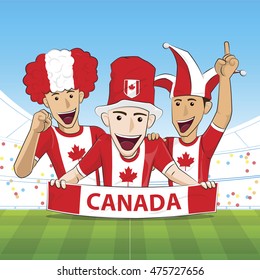 Illustration Canada Sport Fan Cheer Vector