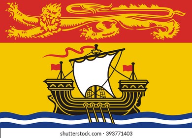 Illustration of Canadian state of New Brunswick flag, Canada.
