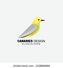 ilustración canaries logotipo de pájaro gradiente colorido