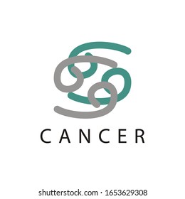 Illustration Cancer zodiac astrology horoscope logo vector colorful design symbol
