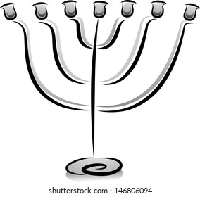 Illustration of a Candelabra in Black and White