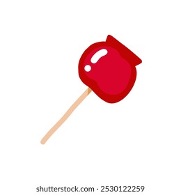 Illustration of a candied apple. Easy to edit with vector data.