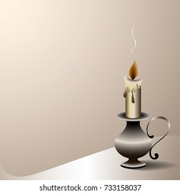 Illustration of a candle in a candlestick