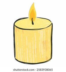 Illustration of a Candle for Cozy and Decorative Designs Perfect for Home decor, spa branding, cozy atmosphere themes