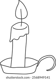 An illustration of a candle with distinctive hand drawn lines