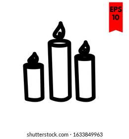 illustration of candle flat icon