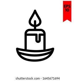 illustration of candle, flat icon