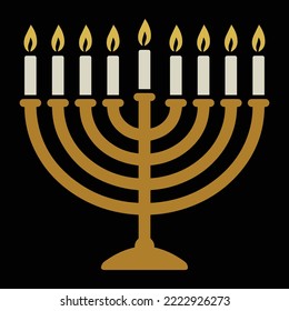 illustration of candle hanukkah holiday