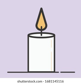 ILLUSTRATION OF CANDLE ICON WITH FIRE