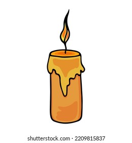 Illustration of candle. Isolated element.