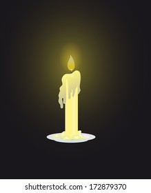 Illustration of candle on a dark background