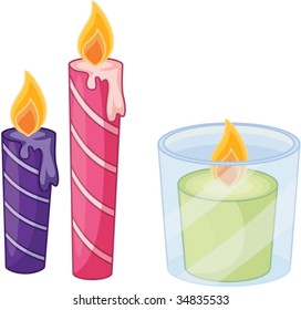 illustration of candles on white