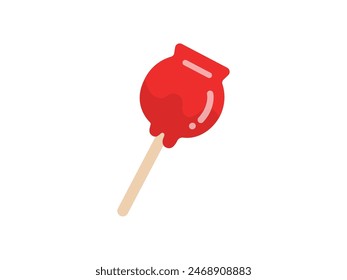 Illustration of candy apple icon.