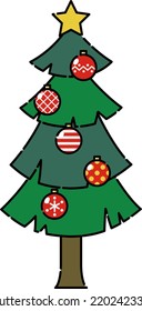 It is an illustration of a candy cane of Christmas sweets.