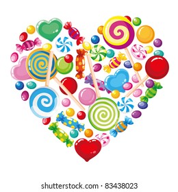 illustration of a candy heart white